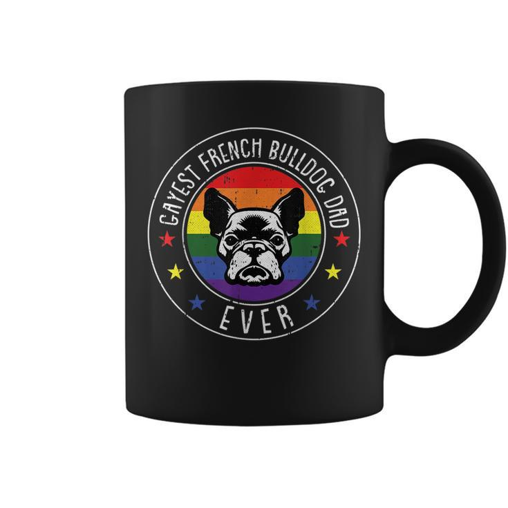 French Bulldog Dad Lgbt-Q Gay Pride Frenchie Dog Lover Ally  Coffee Mug