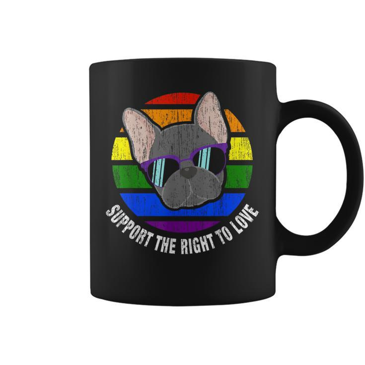 French Bulldog Gay Rainbow Flag Sunset Lgbt Pride  Coffee Mug