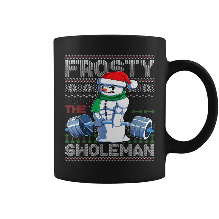 Frosty The Swoleman Ugly Christmas Sweater Snowman Gym Coffee Mug