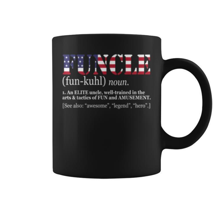 Funcle Gift For Veteran Fun Uncle Patriotics America Flag  Coffee Mug