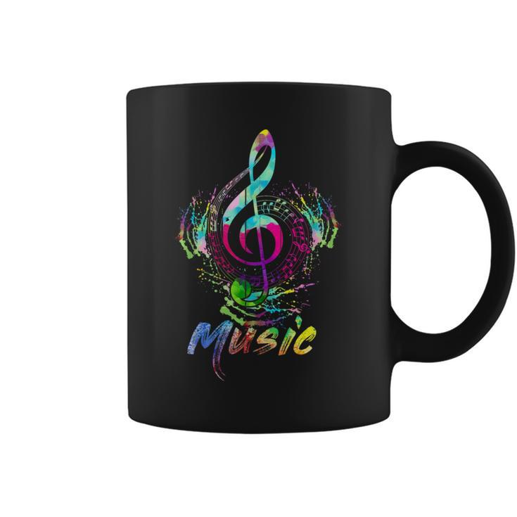 Funky Colorful Music Treble Clef Musical Note Coffee Mug