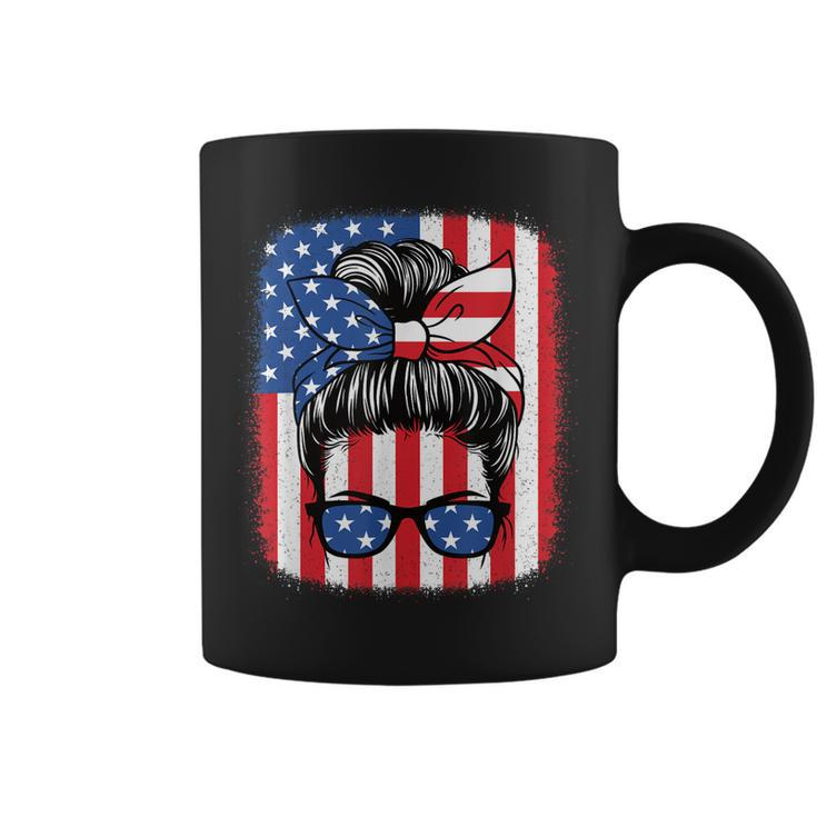 Funny 4Th Of July Patriotic American Flag Usa Women Girls  Coffee Mug
