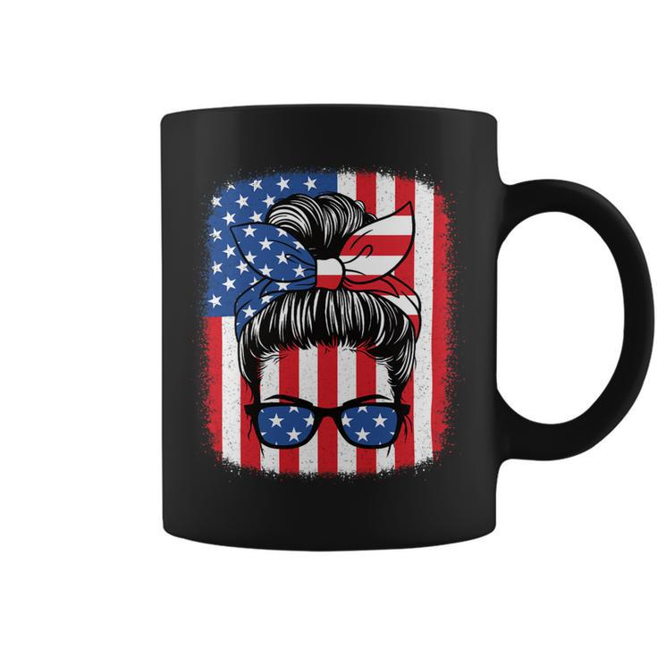 Funny 4Th Of July Patriotic American Flag Usa Women Girls Coffee Mug