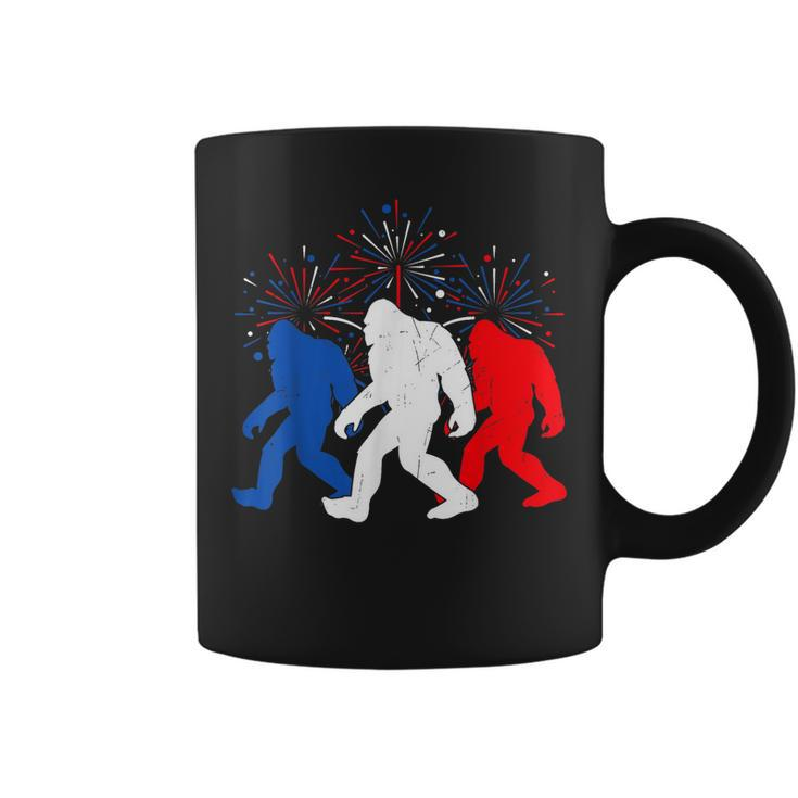 Funny 4Th Of July Red White Blue Bigfoot Fireworks Usa Flag  Coffee Mug