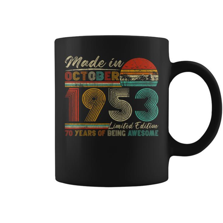 70 Years Old October 1953 Vintage Retro 70Th Birthday Coffee Mug