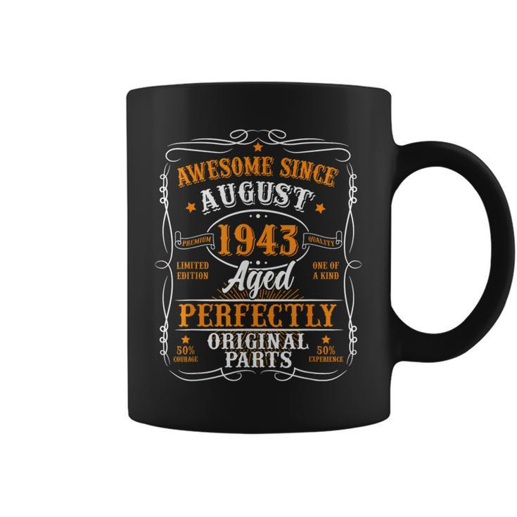 80 Years Old August 1943 Vintage 80Th Birthday Coffee Mug