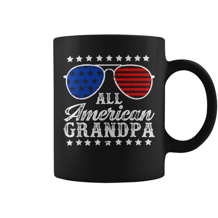 Funny All American Grandpa Sunglasses Usa 4Th Of July  Coffee Mug