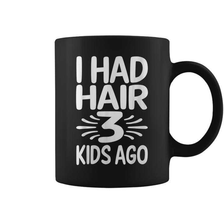 Funny Bald Dad Father Of Three Triplets Husband Fathers Day  Gift For Womens Gift For Women Coffee Mug