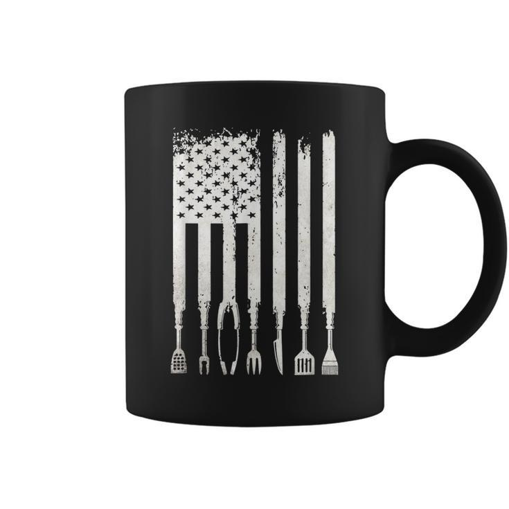 Funny Bbq American Flag Gift Smoker Grilling Barbecue Master  Coffee Mug