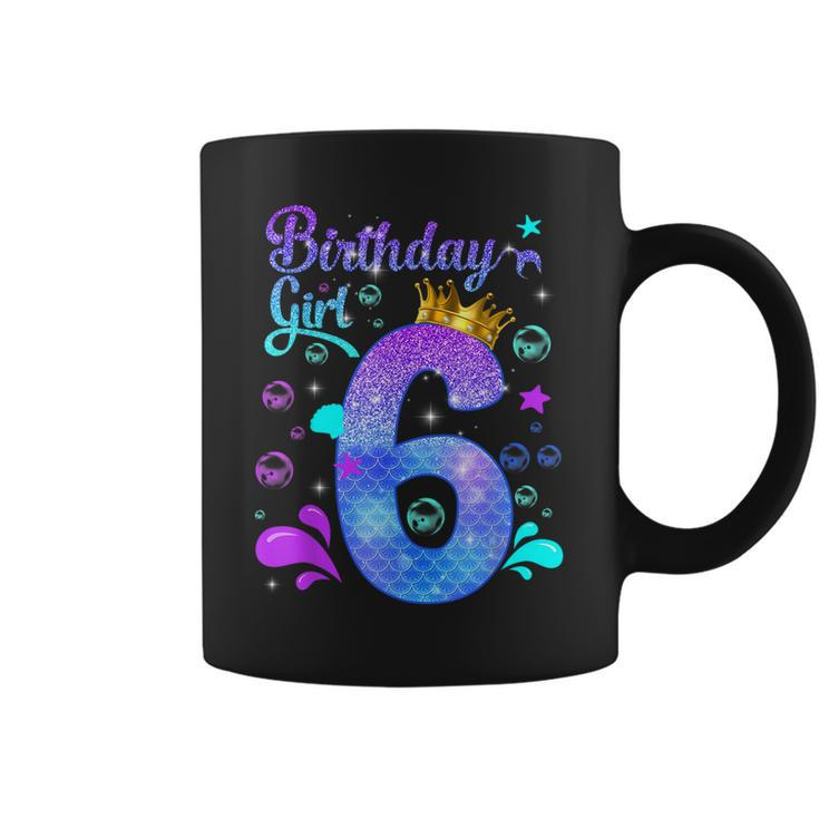 Birthday Girl 6 Years Old It's My 6Th Bday Mermaid Coffee Mug