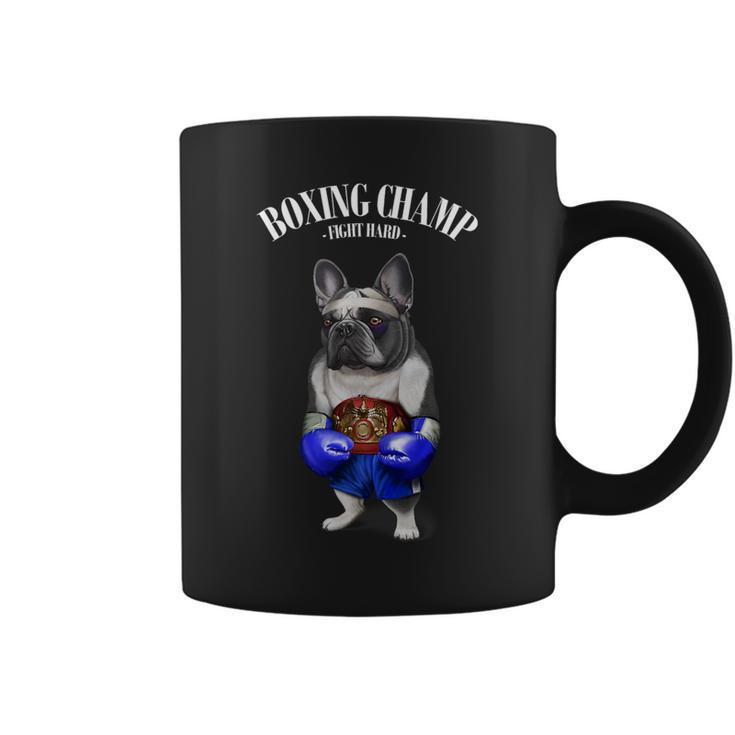Funny Boxing Champion French Bull Dog Fighter Coffee Mug