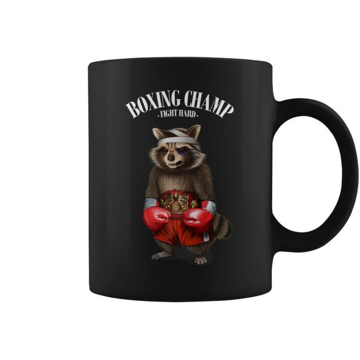 Funny Boxing Champion Raccoon Fighter Coffee Mug