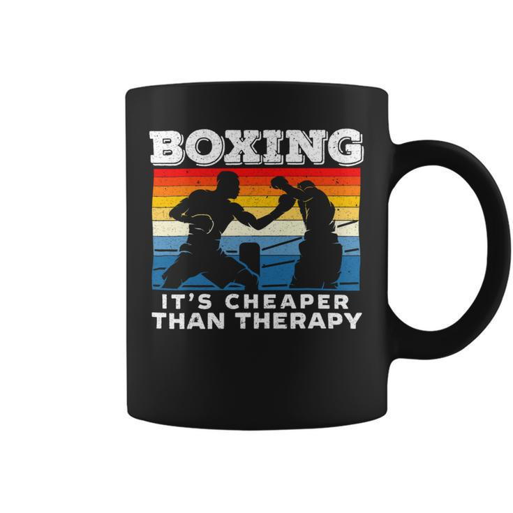 Funny Boxing Cheaper As Therapy Boxer Knockout Sparring Coffee Mug