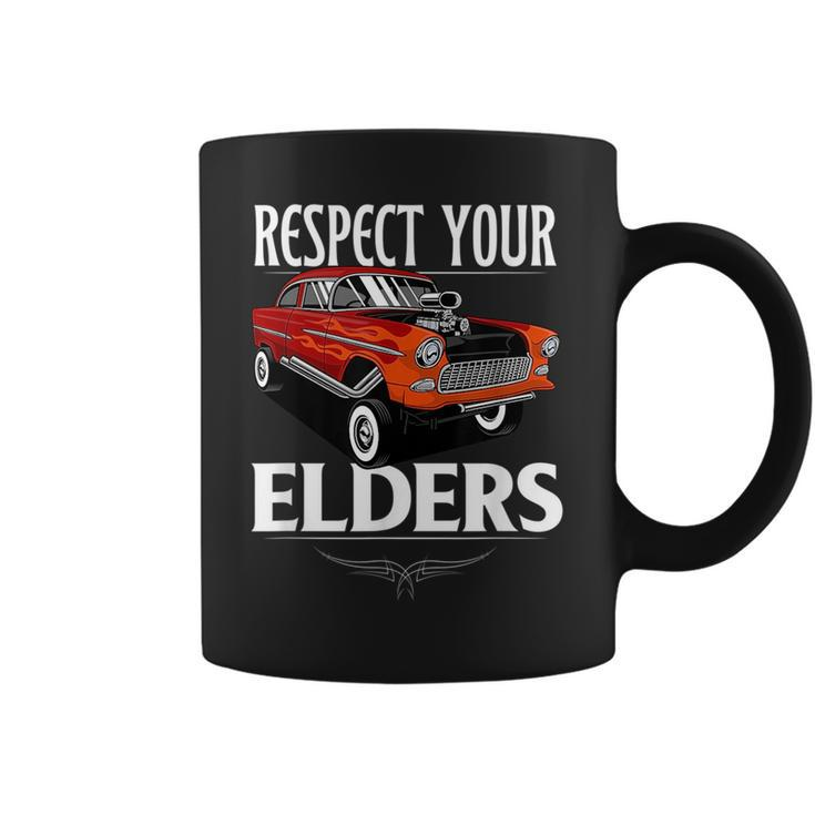 Funny Car Guy Classic Muscle Car Respect Your Elders Coffee Mug