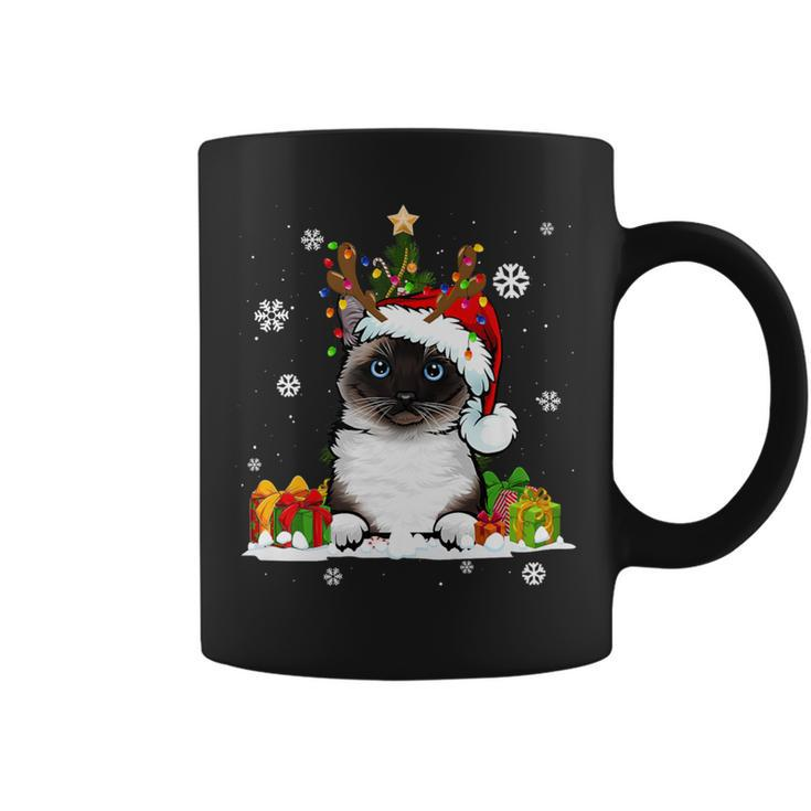 Cat Lover Cute Birman Santa Hat Ugly Christmas Sweater Coffee Mug