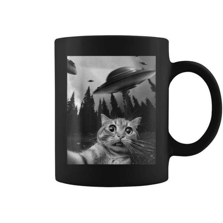 Cat Selfie With Ufos Coffee Mug