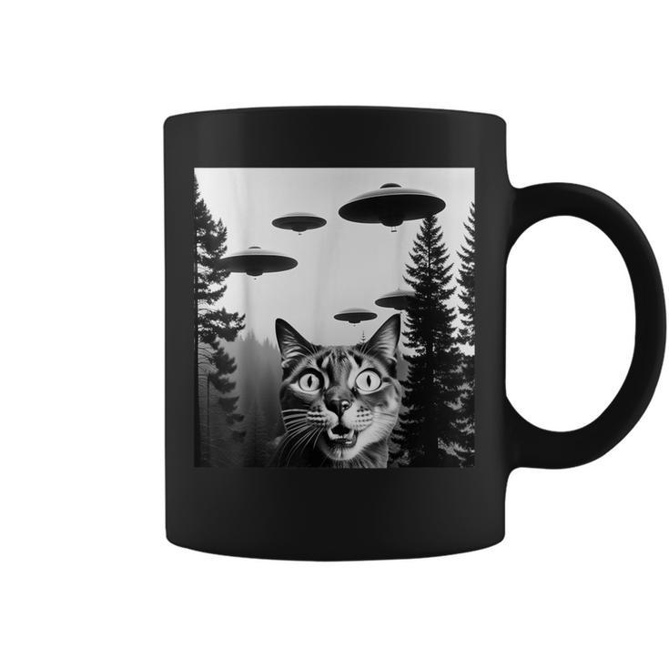 Cats With Alien Ufo Spaceship Cat Lovers Coffee Mug