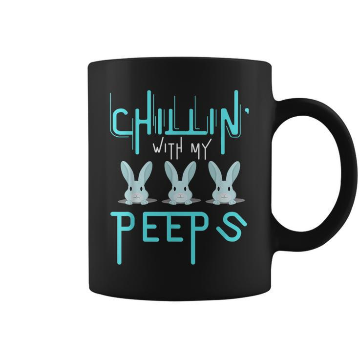 Funny Chillin With My Peeps Boys Men Easter Bunny Coffee Mug