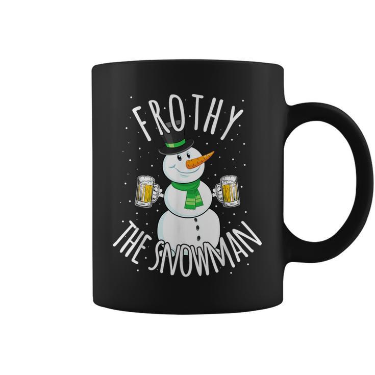 Christmas Snowman Beer Frothy Drinking Party Joke Coffee Mug