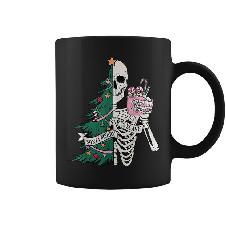Christmas Sorta Merry Sorta Scary Skeleton Xmas Tree Coffee Mug
