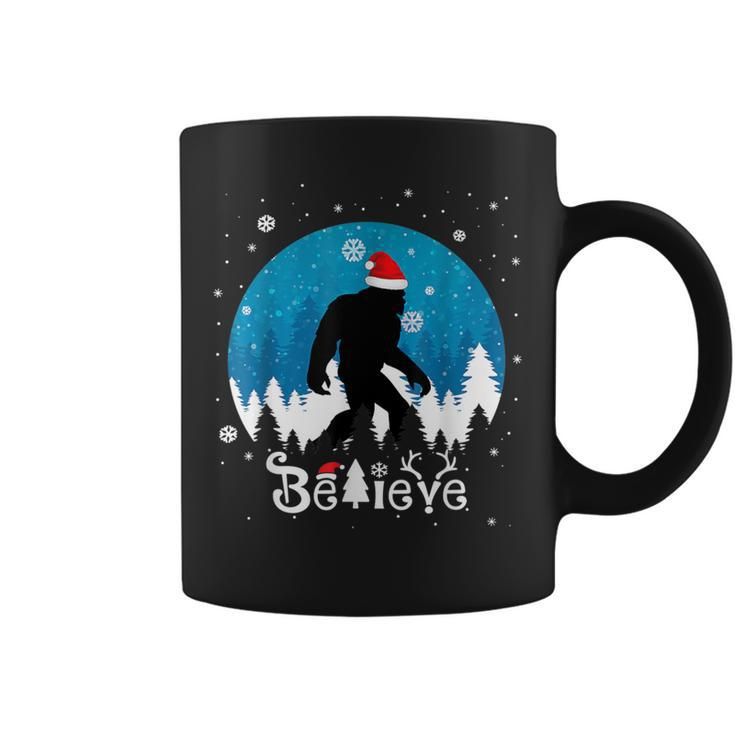 Christmas Xmas Bigfoot Believe Sasquatch In Moon Light Coffee Mug
