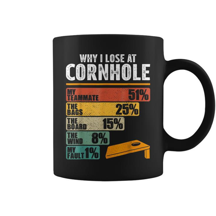 Funny Cornhole Player Why I Lose At Cornhole  Coffee Mug