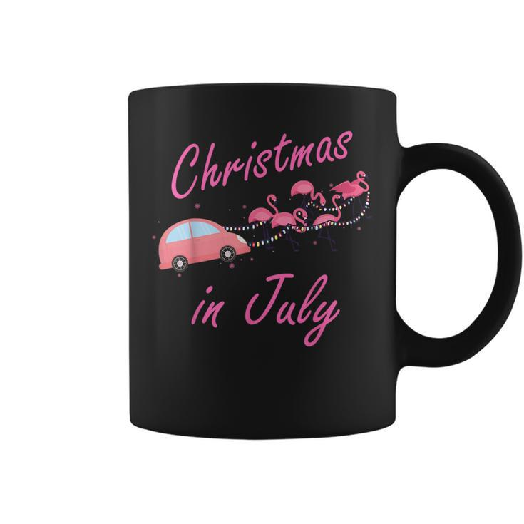 Funny Cute Flamingo Pink Camping Car Christmas In July  Coffee Mug