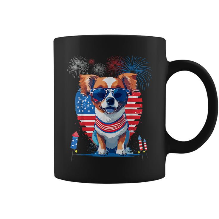 Funny Cute Puppy Dog Lover Celebrate 4Th Of July Dog Coffee Mug
