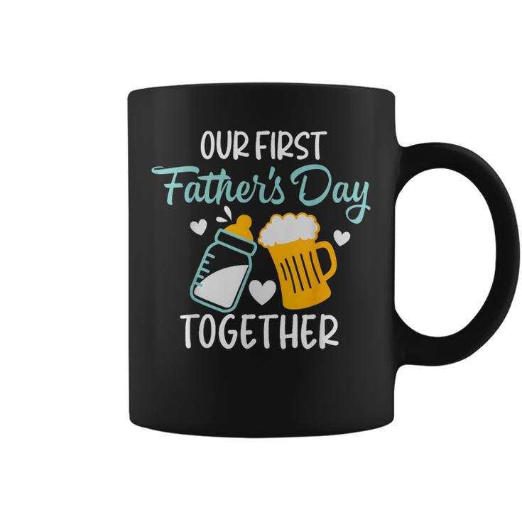 Funny Dad And Son Our First Fathers Day Together 2023 Baby  Coffee Mug