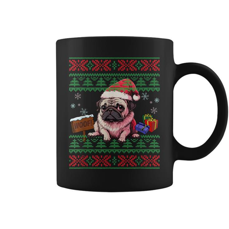 Dog Lovers Cute Pug Santa Hat Ugly Christmas Sweater Coffee Mug