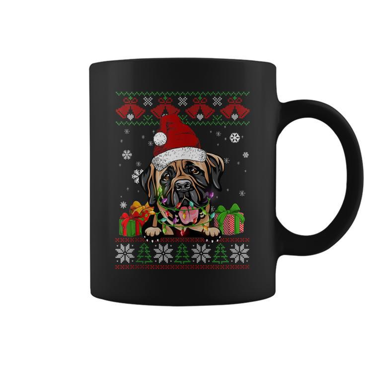 Dog Lovers Mastiff Santa Hat Ugly Christmas Sweater Coffee Mug