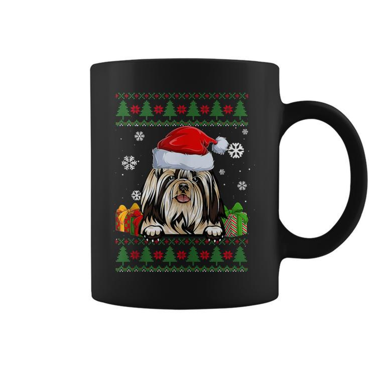 Dog Lovers Shih Tzu Santa Hat Ugly Christmas Sweater Coffee Mug