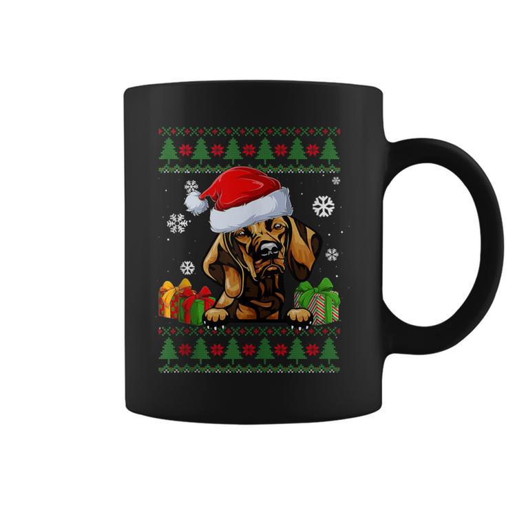 Dog Lovers Vizsla Santa Hat Ugly Christmas Sweater Coffee Mug
