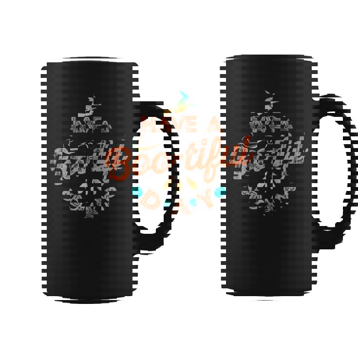 Fall Halloween Witch Says Have A Bootiful Day Coffee Mug