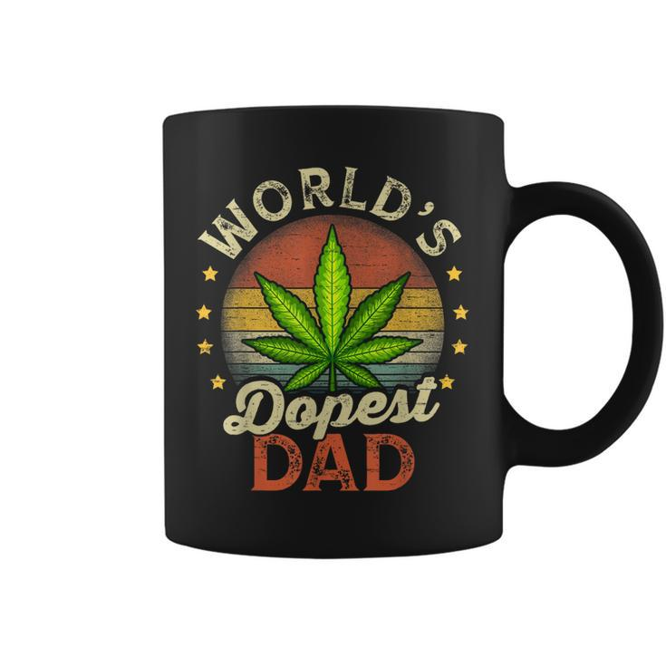 Funny Fathers Day 420 Weed Dad Vintage Worlds Dopest Dad  Gift For Women Coffee Mug