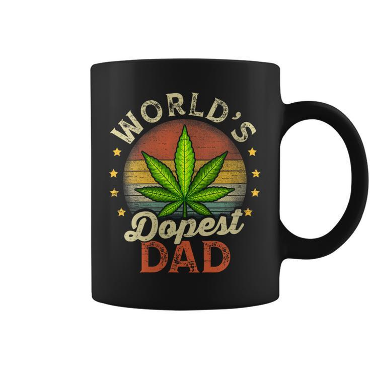 Funny Fathers Day 420 Weed Dad Vintage Worlds Dopest Dad  Gift For Womens Gift For Women Coffee Mug
