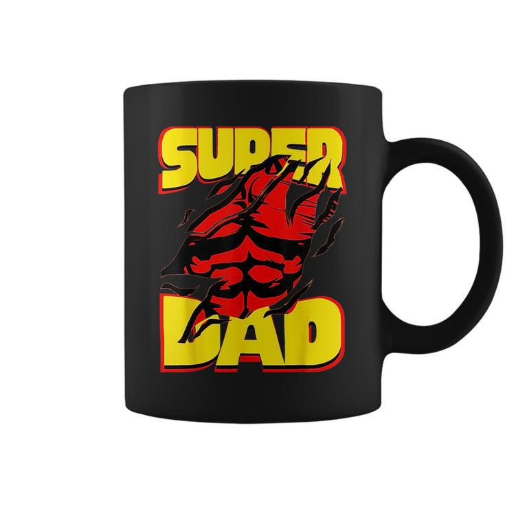 Funny Fatherss Day Dads Birthday Super Dad Hero For Dad  Coffee Mug