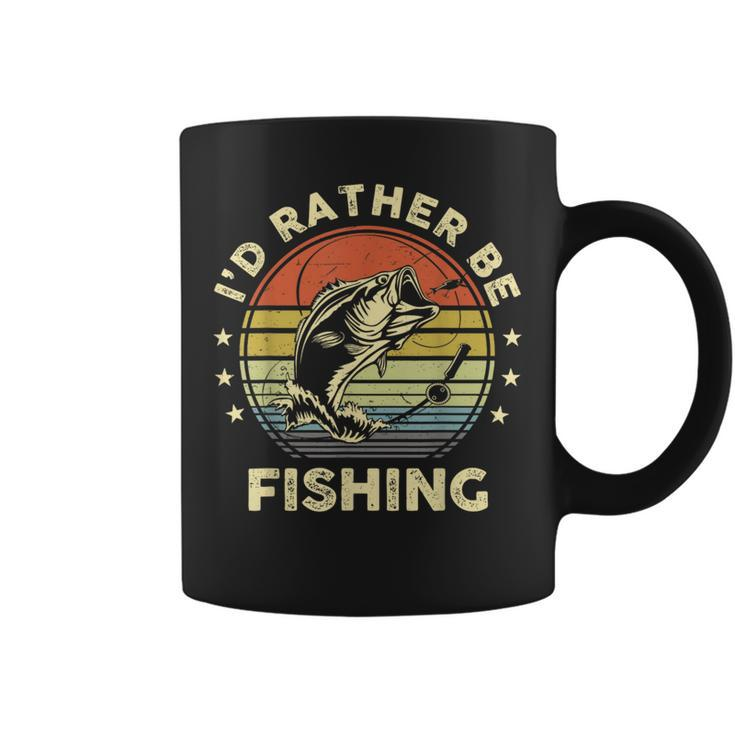 Fishing Bass Fish Dad I'd Rather Be Fishing Coffee Mug