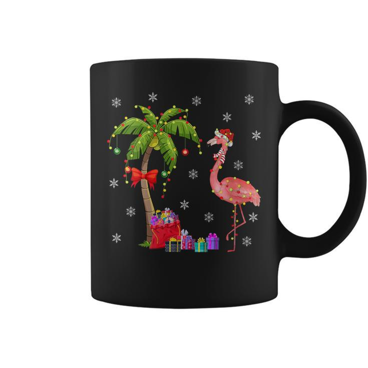 Flamingo Lover Xmas Santa Hat Flamingo Christmas Coffee Mug