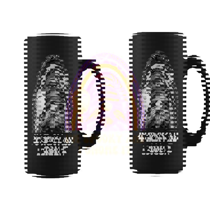 Funny Gnome Im Spooky And I Gnome It Halloween Graphic IT Funny Gifts Coffee Mug