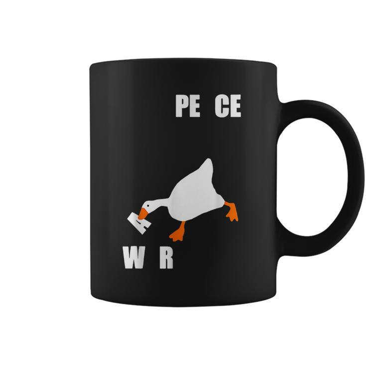 Funny Goose Peace Not War Vaporwave White Bird Geese Joke  Coffee Mug