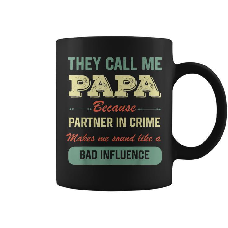 Funny Grandpa  Papa Partner In Crime  Coffee Mug