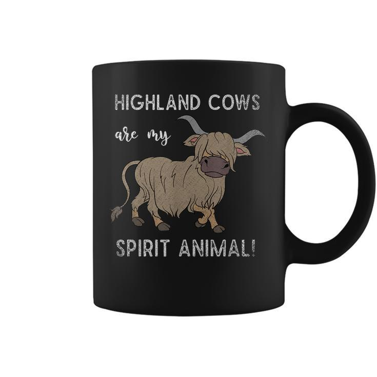 Funny Highland Cows Are My Spirit Animal Highland Cow  Coffee Mug