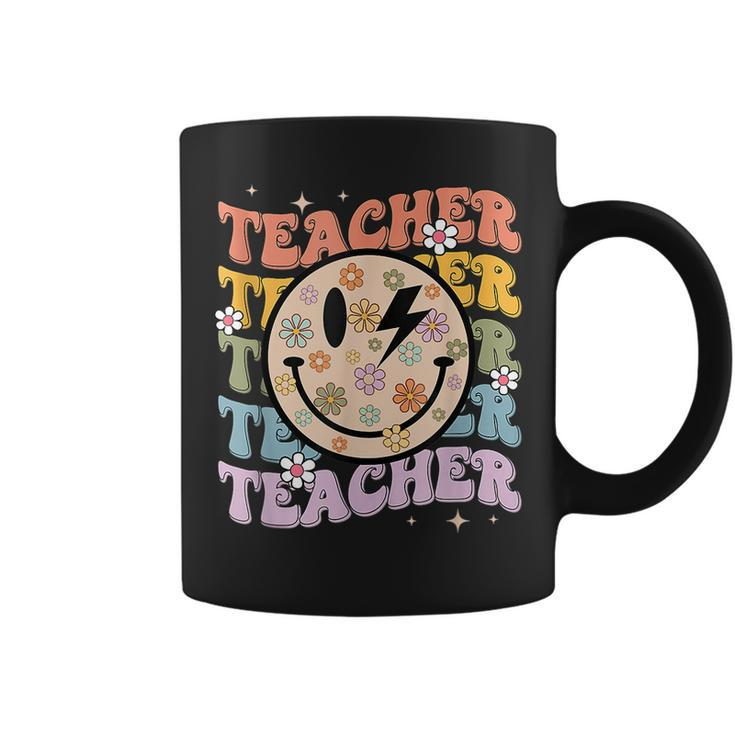 Funny Hippie Face Teacher  Back To School Teachers Day  Coffee Mug