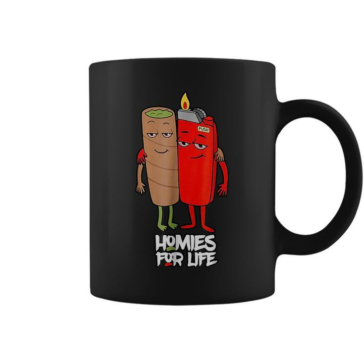 Funny Homies For Life Weed  Marijuana Lover  Coffee Mug