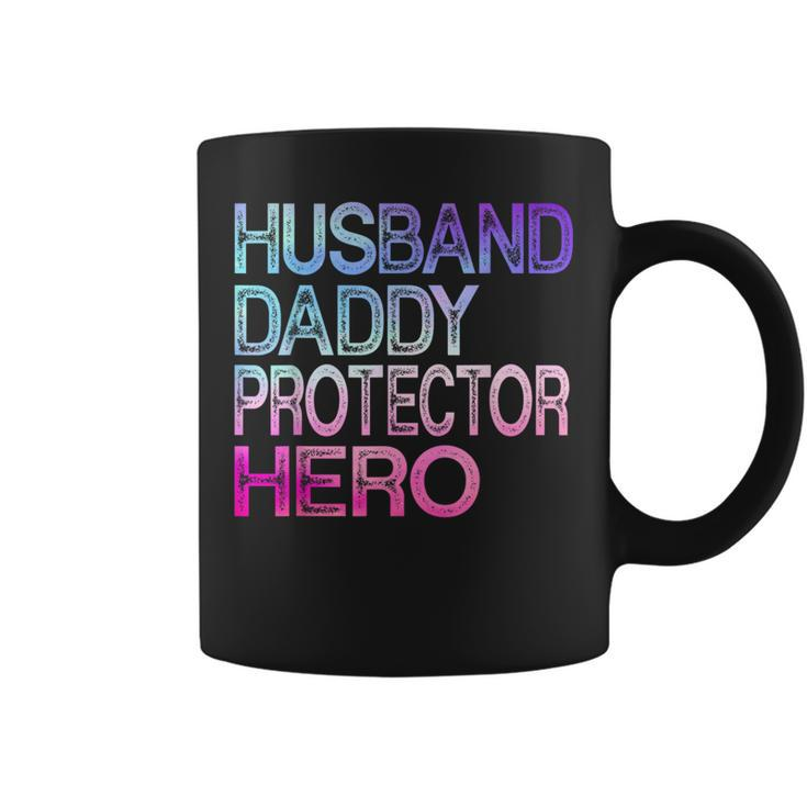 Funny Husband Daddy Protector Hero Fathers Day For Dad  Coffee Mug