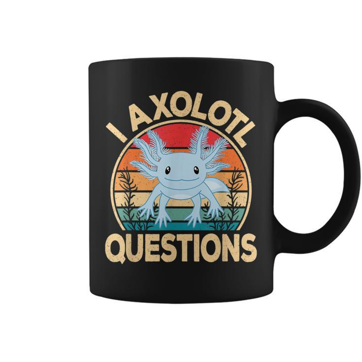 Funny I Axolotl Questions Cute Kawaii Blue Axolotl Retro  Coffee Mug