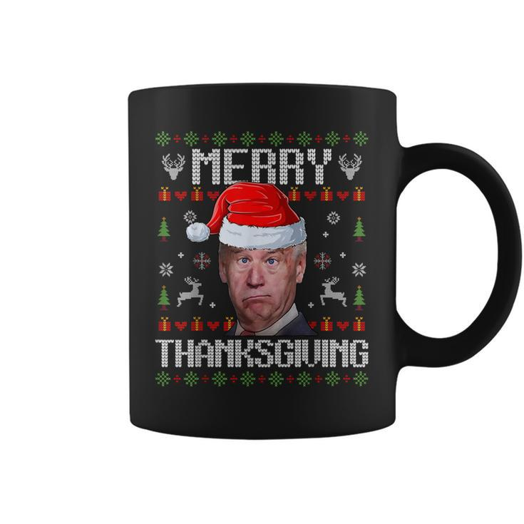 Joe Biden Merry Thanksgiving Ugly Christmas Sweater Coffee Mug