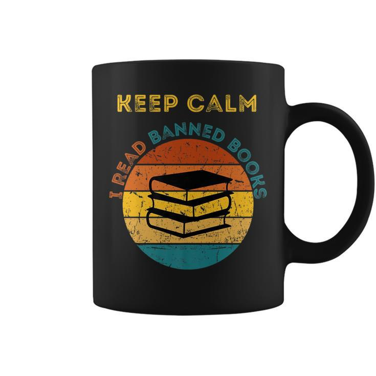 Funny Keep Calm I Read Banned Books Book Lovers Coffee Mug