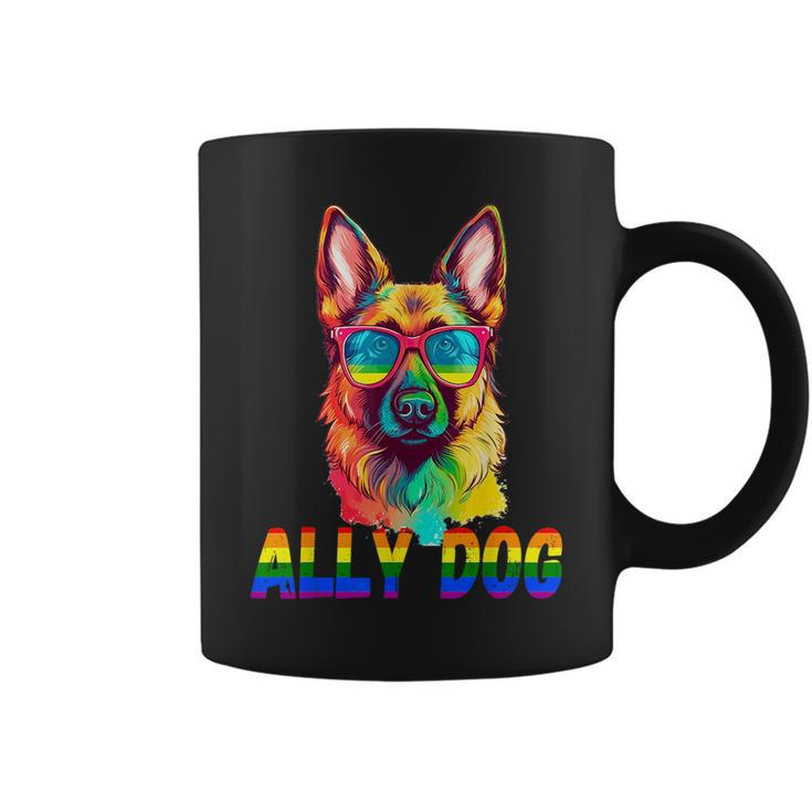 Funny Lgbt Ally Dog Rainbow  Coffee Mug